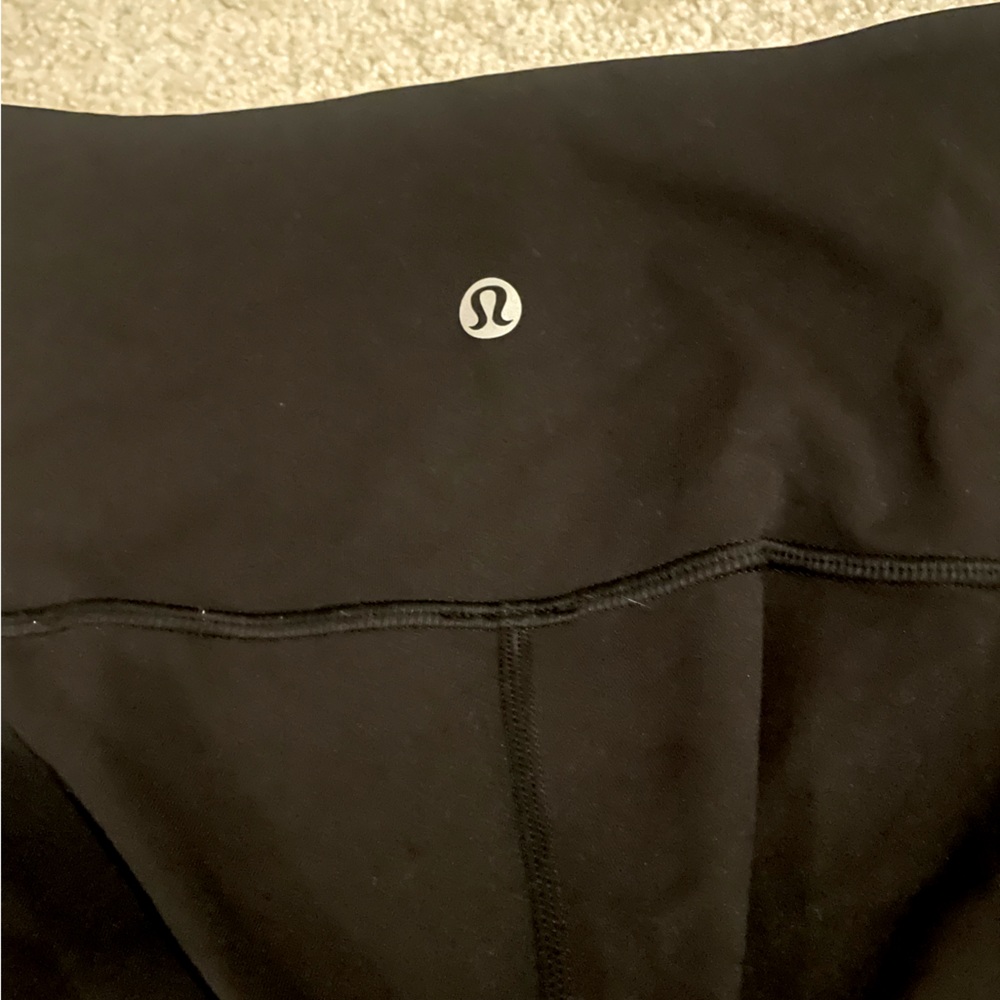 Black Lululemon Inspire (?) Leggings - ribbed ankle accent